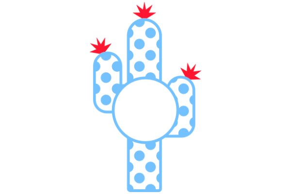 Vibrant Cactus Logo with Red Stars