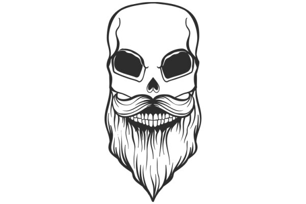 Stylized Skull with a Mustache