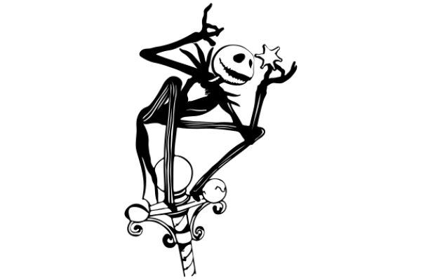 Whimsical Illustration: A Playful Jack Skellington Character