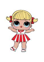 A Cute Cartoon Character with Blonde Hair and Red and White Dress