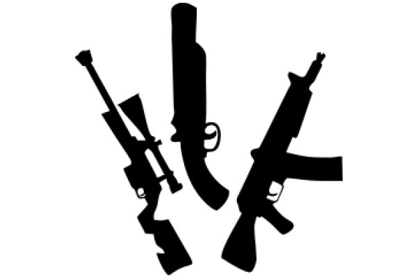 Silhouettes of Firearms and a Pipe