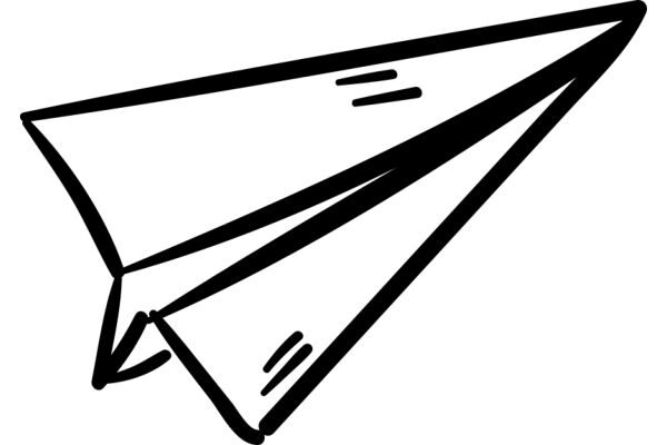 A Simple Line Drawing of a Paper Airplane