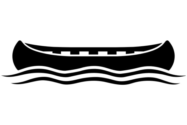 A Solid White Background with a Black Canoe Icon