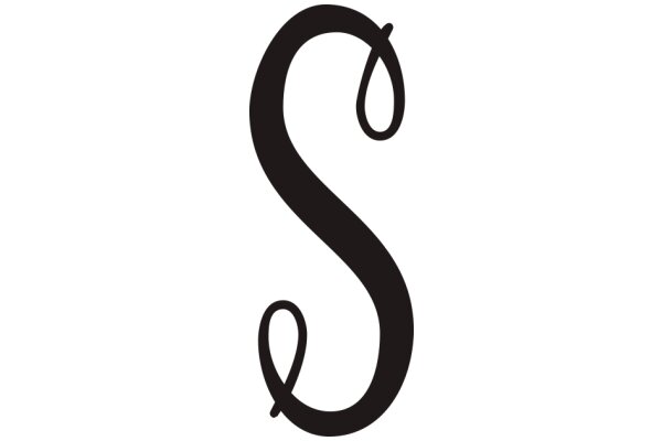 Stylized Black Letter 'S' with a Swirl Design