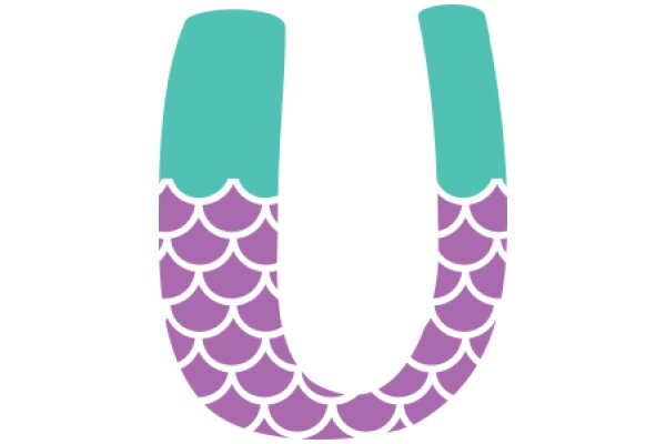 Stylized Letter 'U' with Purple and Teal Designs