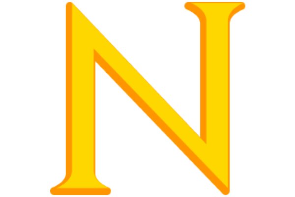 Vibrant Yellow Letter N on a White Background