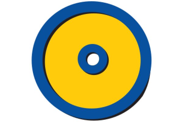 A Blue and Yellow Circle on a White Background