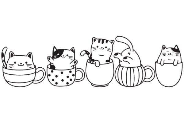 A Whimsical Lineup of Cute Animal Cups