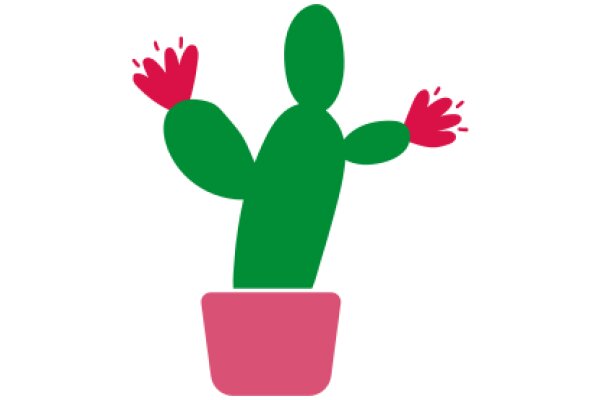 Vibrant Cactus with Pink Pot and Red Leaves