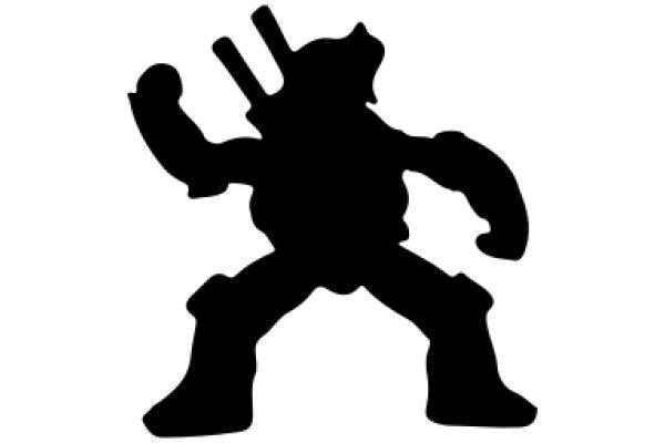 Silhouette of a Robot with a Gun