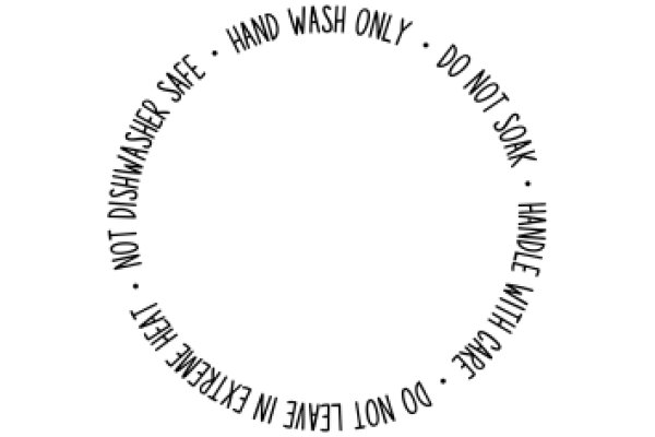 Handwritten Sign: A Circular Guide to Safe and Clean Dishwashing