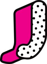 Vibrant Pink and White Sock Illustration