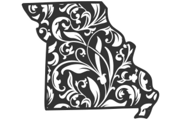 Stylized State Outline with Floral Design