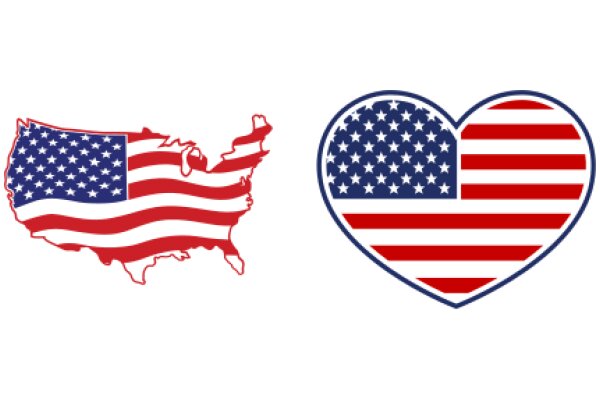 United States Flag and American Heart Symbol