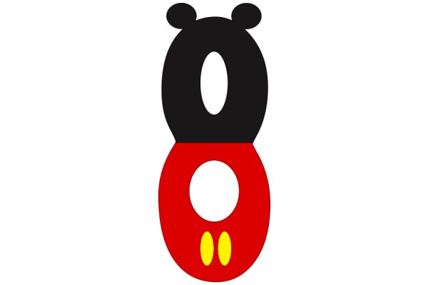 A Playful Logo: A Mickey Mouse Head with Red and Yellow Ears