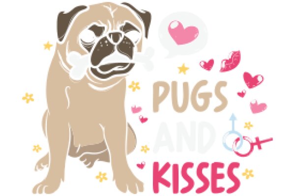 Pugs and Kisses: A Playful and Cute Illustration