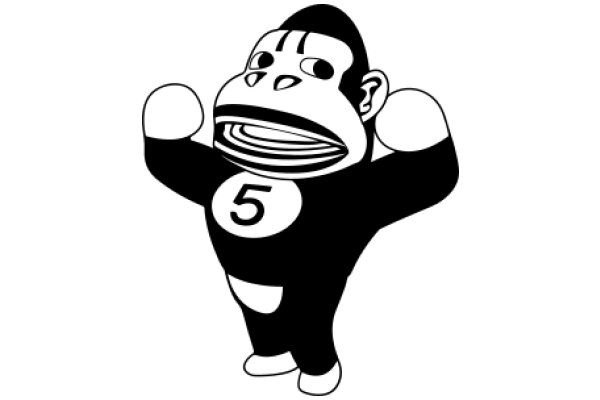 Monkey Mascot with Number 5