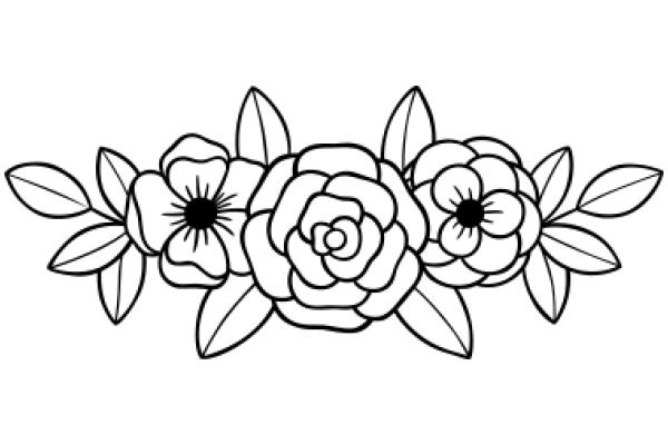 Stylized Floral Design: A Line Art