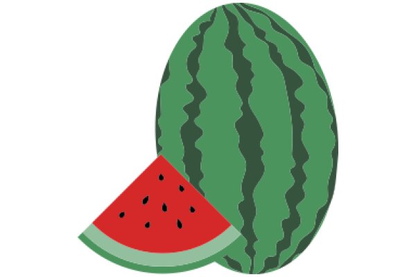 A Delicious Watermelon and a Juicy Watermelon Slice