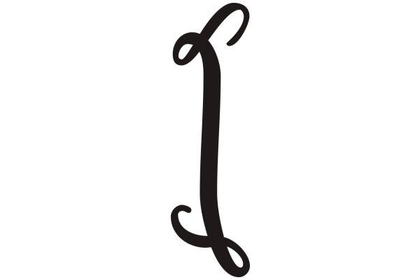 Stylized Black Letter 'L' on a White Background