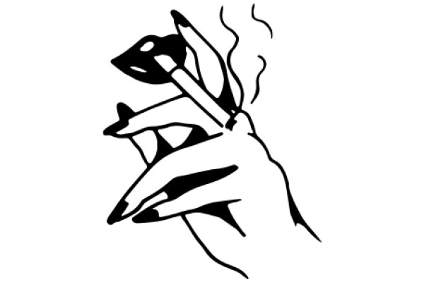 A Silhouette of a Hand Holding a Cigarette