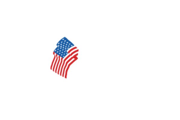 American Flag Icon on a White Background