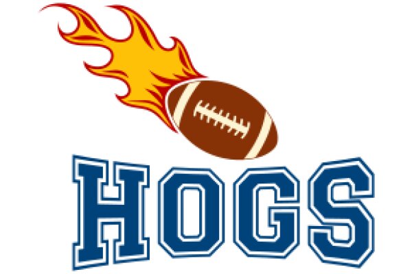 Hogs: A Graphic Design of a Football and Flames