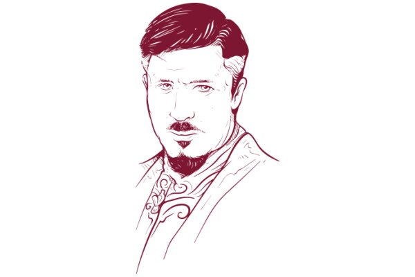 A Portrait of a Man with a Mustache and a Suit