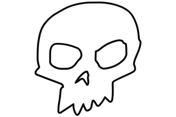 A Simple Line Drawing of a Skull