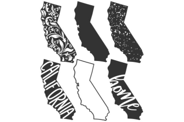 A Collection of State Silhouettes with the Word 'California'