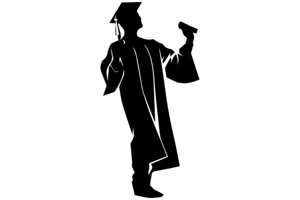 Silhouette of a Graduate Celebrating Achievement