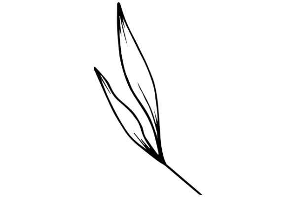 Stylized Line Art of a Plant