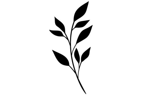 Simplistic Line Art of a Flowering Plant