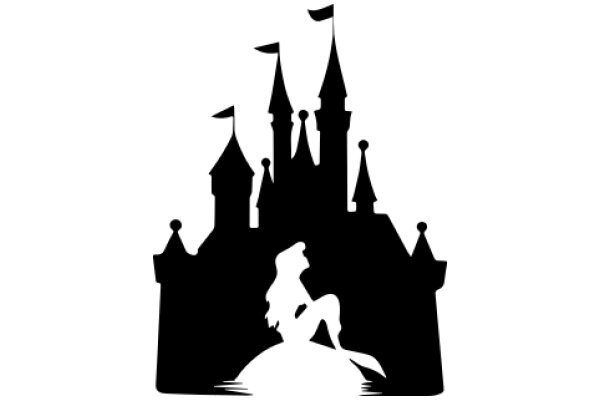 Silhouette of a Castle and a Mermaid