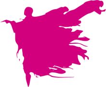 Vivid Pink Silhouette of a Figure in Motion