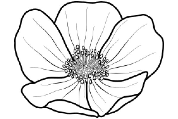 A Line Drawing of a Flower