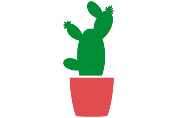 A Playful Cactus in a Red Pot