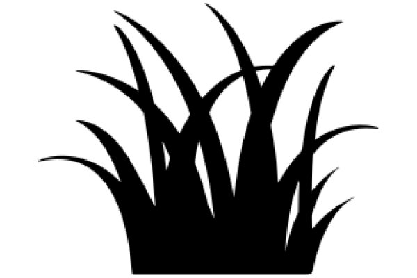 Stylized Black Silhouette of Tall Grass or Plants