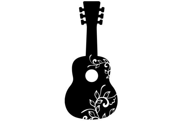 Monochrome Melodies: A Guitar Silhouette