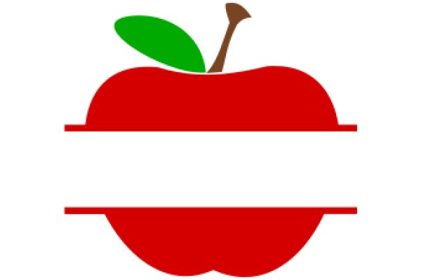 A Red Apple with a Green Leaf, Floating in a White Space