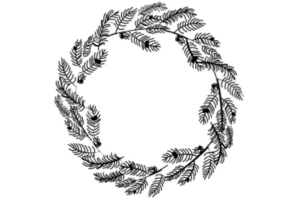 Elegant Artwork of a Wreath with Leaves and Berries