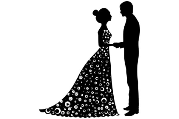 A Silhouette of a Couple's First Dance