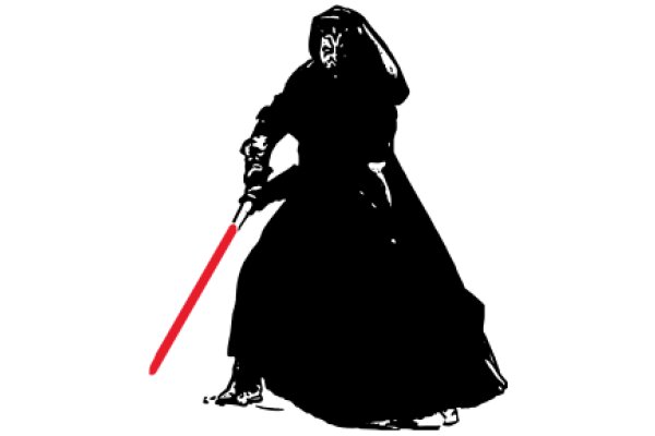 A Silhouette of a Jedi Knight with a Lightsaber