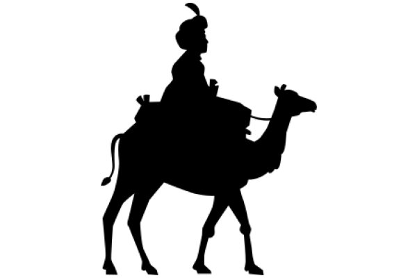 Silhouette of a Camel and Rider