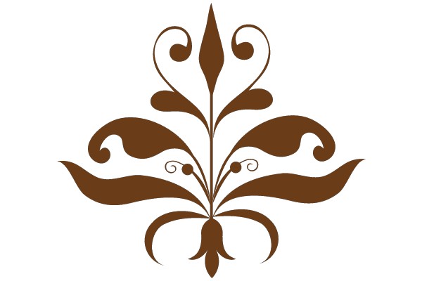 Stylized Floral Design: A Symphony of Brown and White