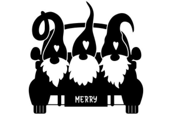 Merry Christmas: A Festive Illustration of Three Cheeky Elves in a Car