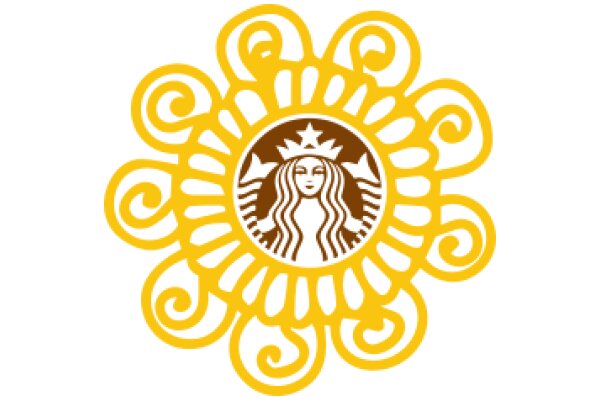 Stylized Starbucks Logo with Sunburst Design