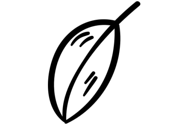 Simplistic Line Drawing of a Leaf