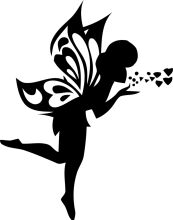 Silhouette of a Ballet Dancer with a Butterfly Silhouette in the Background