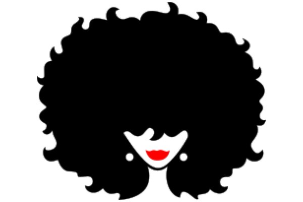 Stylized Portrait of a Person with Curly Hair and Red Lips